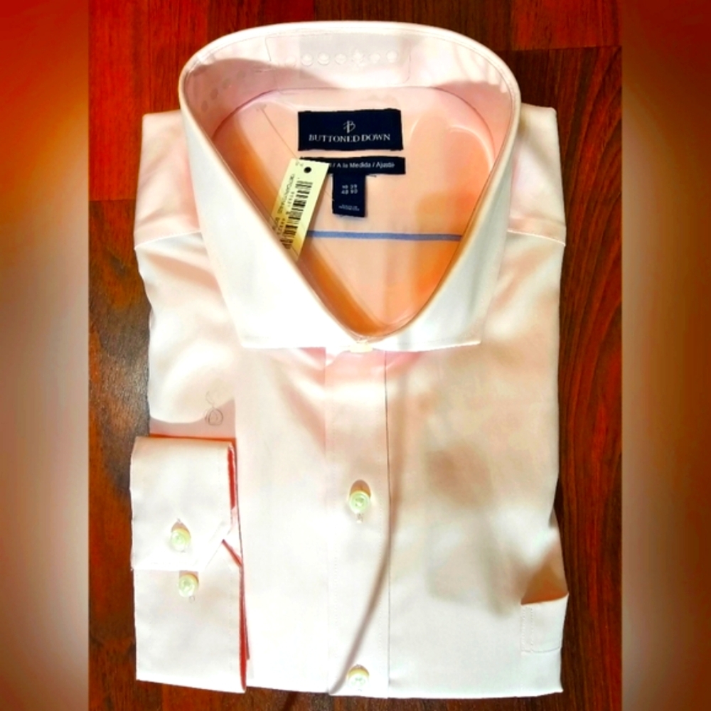 NWT Buttoned Down Men's Long Sleeve Pink Shirt Big & Tall